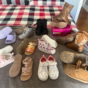 Lightly used toddler girl all 7C shoe haul 11 pairs including Ugg boots